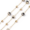 Natural Dalmatian Jasper Square Beaded Chains AJEW-SZ0002-43C-1