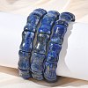 Bamboo Natural Lapis Lazuli Beads Stretch Bracelets for Women Men BJEW-K304-01H-1