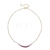 Dyed Natural Malaysia Jade Faceted Rondelle Beaded 304 Stainless Steel Satellite Chain Necklaces for Women NJEW-JN05783-02-4