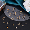 20Pcs Long-Lasting Plated Brass Ring Stud Earrings for Women KK-BBC0003-41-5