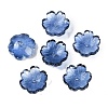 Transparent Spray Paint Glass Bead Caps GLAA-H035-04D-1