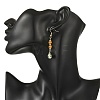 Natural Amber & Abalone Shell/Paua Shell Beads Dangle Earrings EJEW-JE07315-01-2