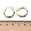 Brass Enamel Hoop Earrings for Women EJEW-K335-01G-01-5