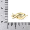 Brass Micro Pave Clear Cubic Zirconia Fish Links Connector Charms KK-K399-06G-3