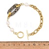 304 Stainless Steel Figaro Chains with Natural Mixed Gemstone BJEW-JB14452-5