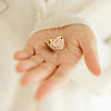 304 Stainless Steel Enamel Printed Mom Heart Locket Pendant Necklaces for Mother's Day Gift WG641EA-05-2