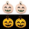 Halloween Theme Rack Plating Luminous Alloy Enamel Pendants ENAM-N056-229G-1