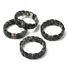 Natural Moss Agate Beads Stretch Bracelets for Women Men BJEW-A168-02-4