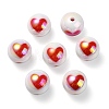 UV Plating Rainbow Iridescent Acrylic Beads OACR-F004-09H-2