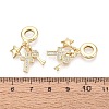 Brass Micro Pave Clear Cubic Zirconia European Dangle Charms KK-N287-33E-G-3