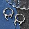 Horn 316 Surgical Stainless Steel Hoop Earrings EJEW-G416-28AS-1