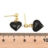 Valentine's Day Heart Brass Enamel Dangle Stud Earrings EJEW-Z164-19G-03-4