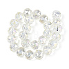 Electroplate Transparent Glass Round Beads Strands EGLA-T029-8mm-12T-17-2