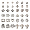  120Pcs 12 Styles Tibetan Style Alloy Beads TIBE-TA0001-28-1