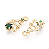 Brass Micro Pave Cubic Zirconia Charms KK-N263-141B-G-2