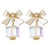 Alloy with Glass Dangle Stud Earrings EJEW-JE06117-1