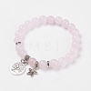 Natural Rose Quartz Stretch Bracelets BJEW-JB03772-04-1