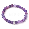 Natural Weathered Agate Beads Stretch Bracelets for Women BJEW-JB11412-02-2