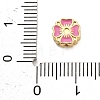 Flower Brass Enamel Bead Rhinestone Settings KK-H527-01G-03-3