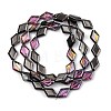 Electroplate UV Plating Glass Beads Strands EGLA-B010-01A-HP03-3