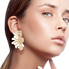 2 Sets 2 Color Alloy Flower Asymmetrical Earrings EJEW-FI0001-33-6