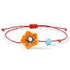 Handmade Woven Flower Polyester Cord Bracelets MK8494-4-1