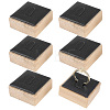 6Pcs Bamboo Single Ring Display Stands with PU Leather/Velvet Mat RDIS-CL0001-01B-7
