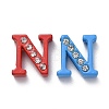 Spray Painted Zinc Alloy Slide Charms ALRI-WH0005-13N-2