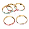 304 Stainless Steel Enamel Hinged Bangles BJEW-D408-44G-2
