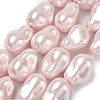 Electroplate Porcelain Imitation Pearl Beads Strands PORC-K009-01A-1