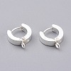 304 Stainless Steel Huggie Hoop Earrings Findings STAS-I167-01C-S-1