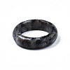 Natural Black Larvikite Plain Band Ring G-N0326-99C-3