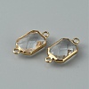 Glass Connector Charms LS-GLAA-WH0036-16K-1