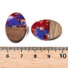 Transparent Resin and Walnut Wood Pendants RESI-T057-04F-4