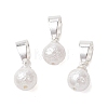 Wrinkle Textured Shell Pearl Round Charms PALLOY-JF05063-02-1