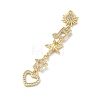 Brass Micro Pave Clear Cubic Zirconia Big Pendants KK-B176-02G-07-2