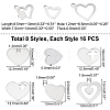 Unicraftale 128Pcs 8 Style 201 Stainless Steel Charms STAS-UN0029-48-3