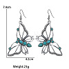 Butterfly Alloy & Synthetic Turquoise Dangle Earrings FS-WG781FC-01-4