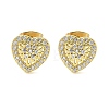 Brass Micro Pave Clear Cubic Zirconia Stud Earrings EJEW-P303-02A-G-4