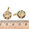 Brass Micro Pave Cubic Zirconia Pendants KK-P334-31G-3