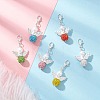 6Pcs Angel Polymer Clay & Crystal Rhinestone Pendant Decorations HJEW-JM04543-2