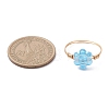 Copper Wired Acrylic Finger Rings RJEW-JR00958-01-4