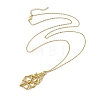 Crystal Stone Cage Pendant Necklaces NJEW-JN04759-04-1