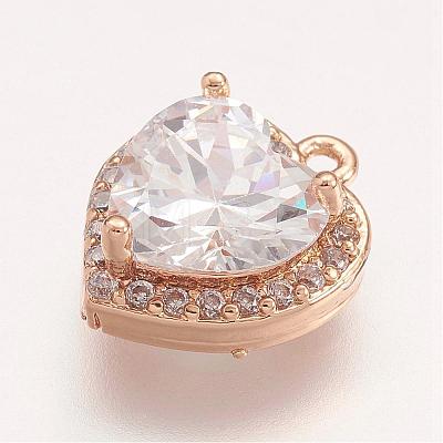 Brass Micro Pave Cubic Zirconia Charms ZIRC-E117-36-1