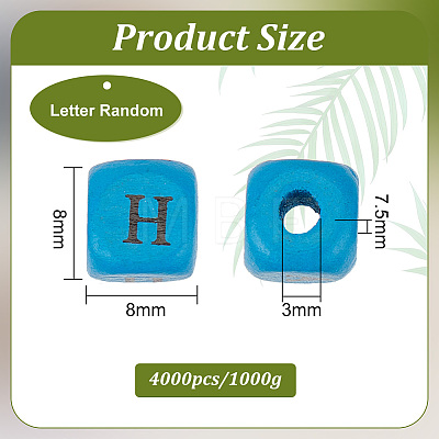 Dyed Wood Cube Beads WOOD-WH0025-82-1