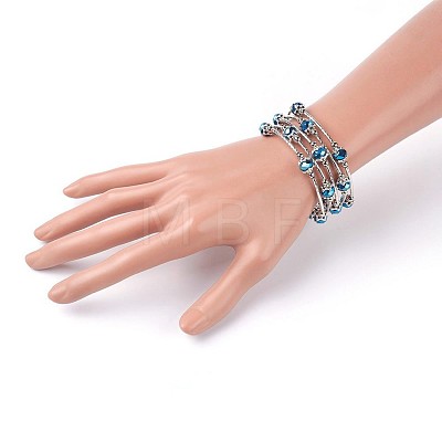 Electroplate Glass Wrap Bracelets BJEW-JB04018-04-1