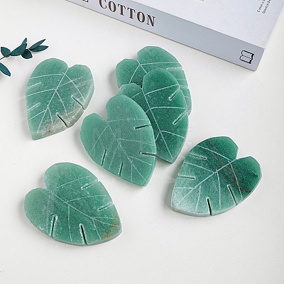 Natural Green Aventurine Leaf Healing Stone PW-WG47429-01-1