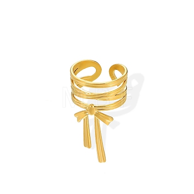 304 Stainless Steel Open Cuff Rings for Women RJEW-U060-01M-G-1