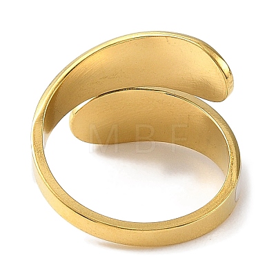 Ion Plating(IP) 304 Stainless Steel Open Cuff Ring for Women RJEW-F166-14G-01-1