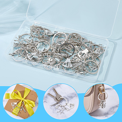 20Pcs Alloy Chemistry Theme Keychains KEYC-SC00036-1